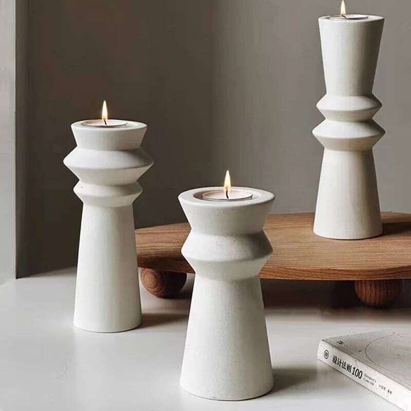 Ceramic Candle Holders, Nordic Art Candlestick Romantic Christmas Wedding Table Home Decoration, Photography Props H260310