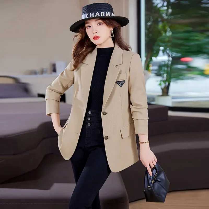 Blazer Jacket Female Spring Autumn 2025 New Casual Fashion Suit Coat Womens Textured Senior Overwear Popular This Year OutcoatT260310