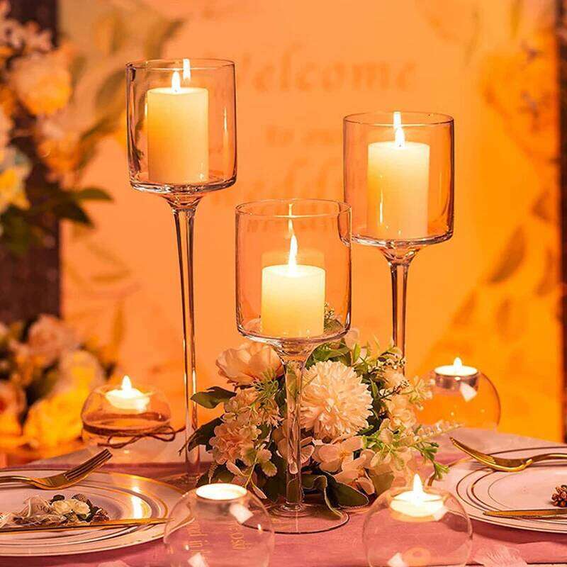 Portable Glass Bar Cup Tea Light Holders Home Table Candle Holder For Party Living Room Wedding Decoration H260310