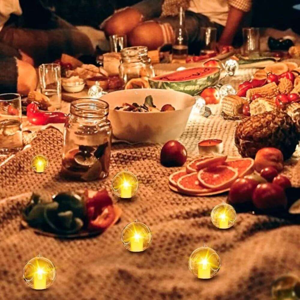 6/12Pcs Hanging Glass Tealight Globe Candle Holder Plant Terrarium Micro Landscape Container Flower Pots Home Wedding Party Deco H260310