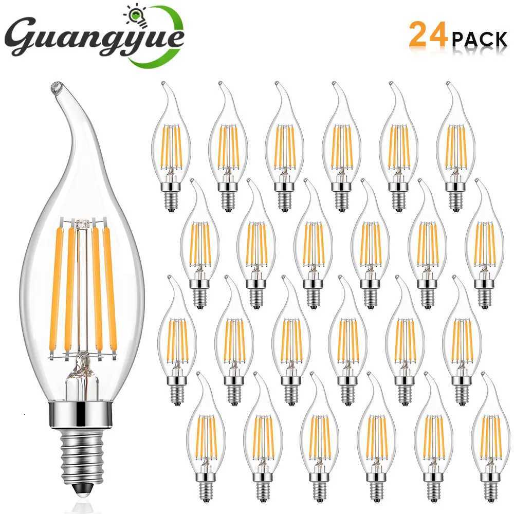 E12 Chandelier Bulb C35 4W 320LM Vintage LED Lamp Clear Amber Glass Flame Tip Candle Light Bulbs for Ceiling Fan Pendant Light H260310