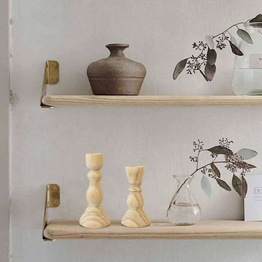 Wooden Candle Holder For Wedding Decorations Retro Wood Classic Candlestick andle Stand Party Living Room Home Decoration H260310