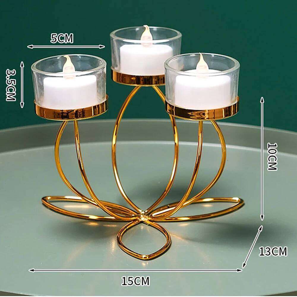 Modern Iron Candlestick Decor Ornaments Candle Stand Holder Retro Style Candlelight Dinner Props Bedroom H260310