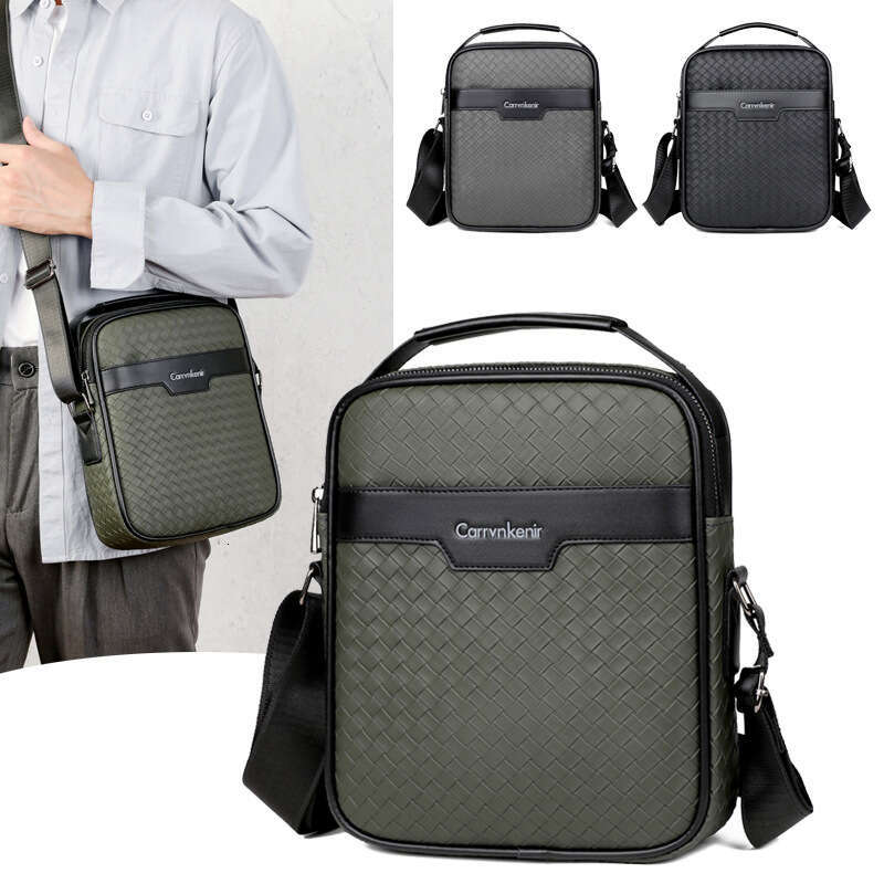 Cross Border Shoulder Bag With Woven Pattern Business Briefcase Crossbody Bag Trendy Men S Travel Backpack High Quality Luxury Bag