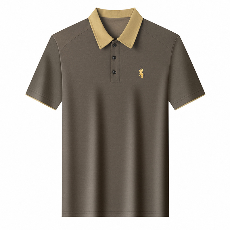 Luxury Brand Designer Clothes Summer Men's Fashionable Color-Block Collar Short-Sleeve Polo Shirt, New Stylish Loose Breathable Casual T-Shirt