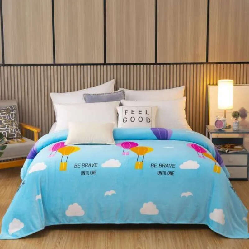 Printed Thickened Milk Velvet Flannel Gift Boxed Air Conditioning Blanket
