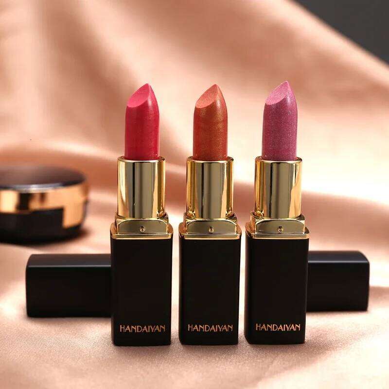 Mermaid Moisturizing 9 Colors Waterproof Long Lasting Pigment Nude Pink Shimmer Lipstick Luxury Women Makeup Cosmetics Z260310