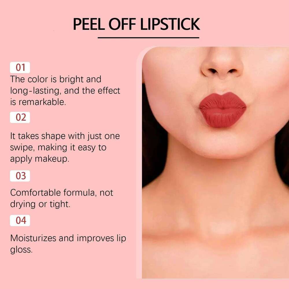 Peel Off Lipstick Long-lasting Moisturizing Non Stick Cup Portable Care Gloss Waterproof Red Pink Lip Makeup Cosmetics Z260310