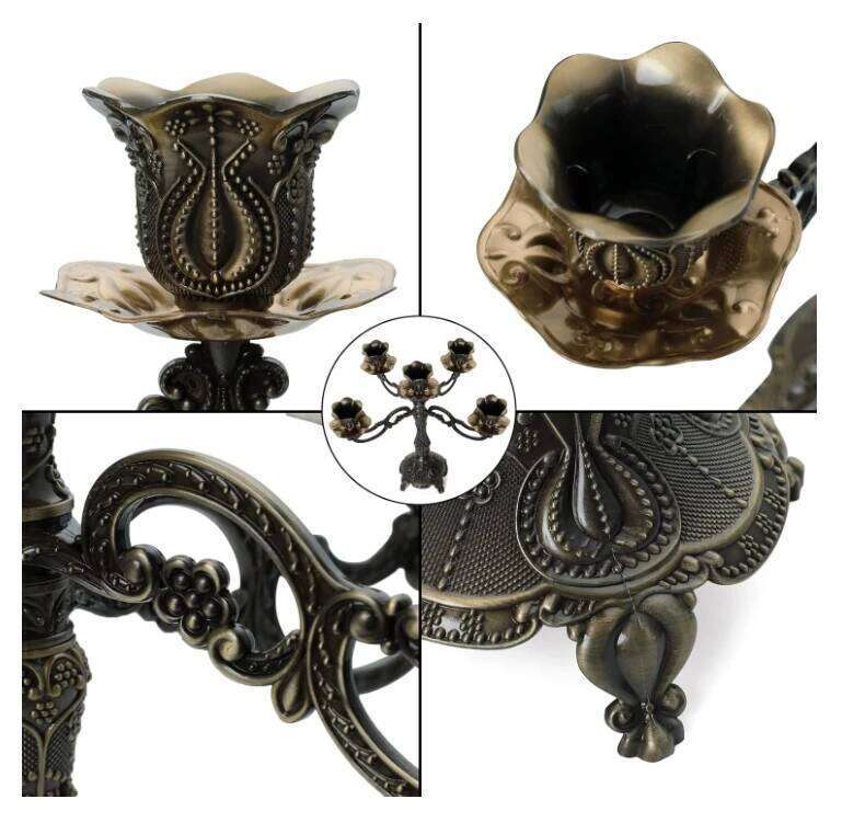 1/3/5-Candle Metal Candelabra Tall Candlestick Candle Holders for Home Decor Wedding Christmas Church Halloween Party H260310