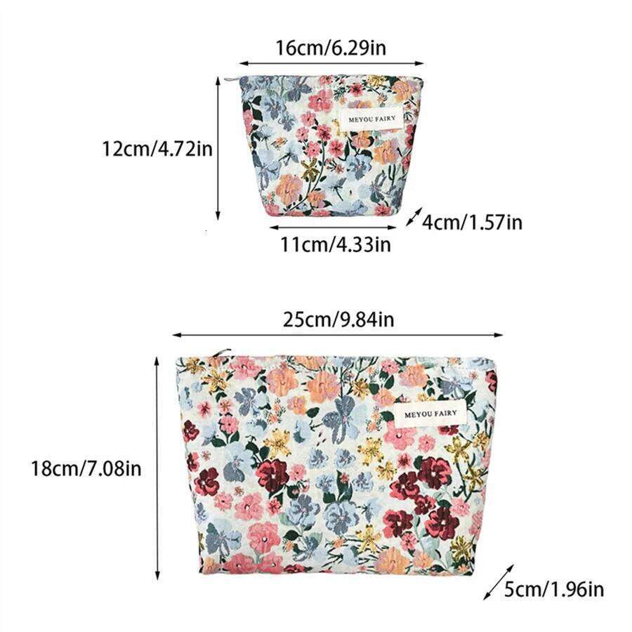 New Vintage Flower High-quality for Women Cosmetic Bag Large Capacity Canvas Makeup Pouch Travel Organizer XJ260310