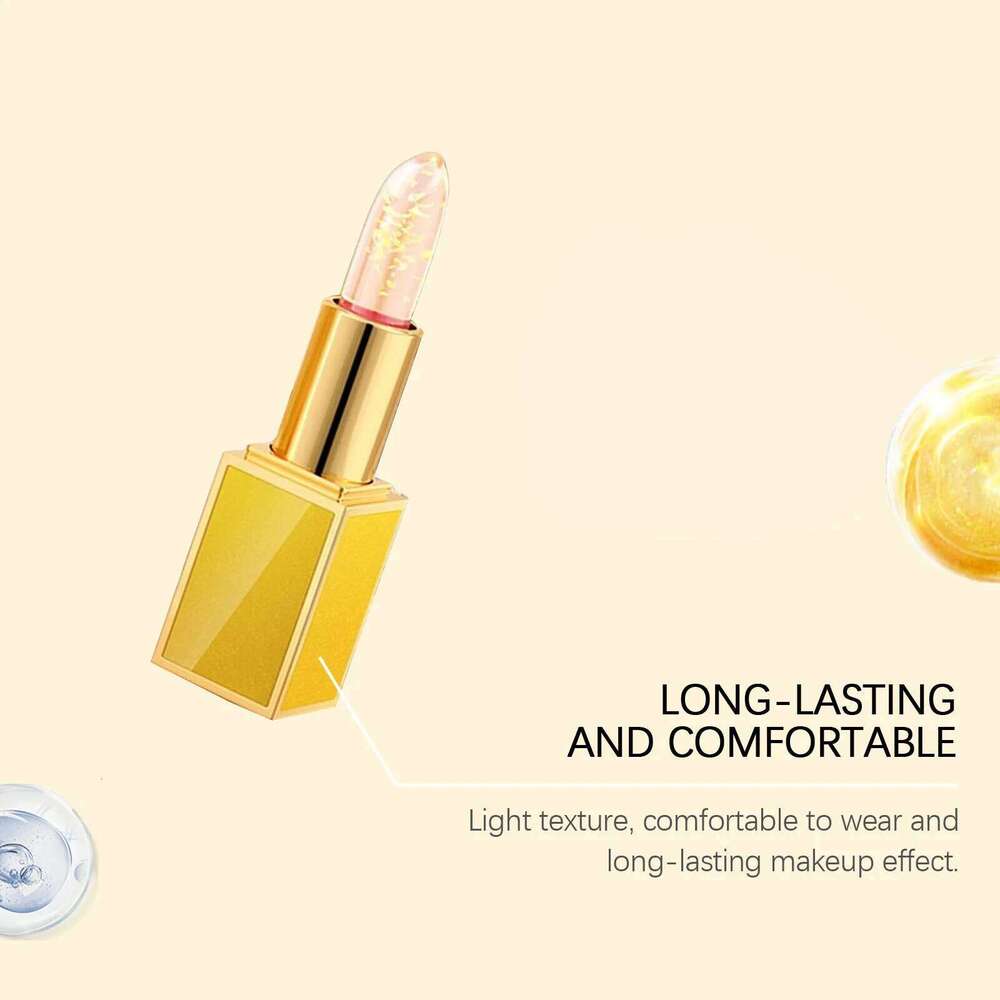 Gold Foil Lipstick Color Changing Long Lasting Moisturizing Natural Waterproof Crack Dry Removal Glossy Shine Lip Gloss Z260310