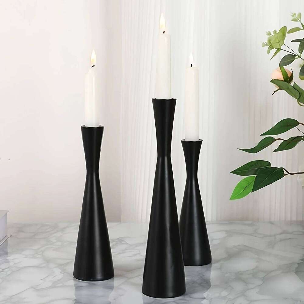 Bronze/Black Set of 3 Candlestick Sets Small Waist H260310