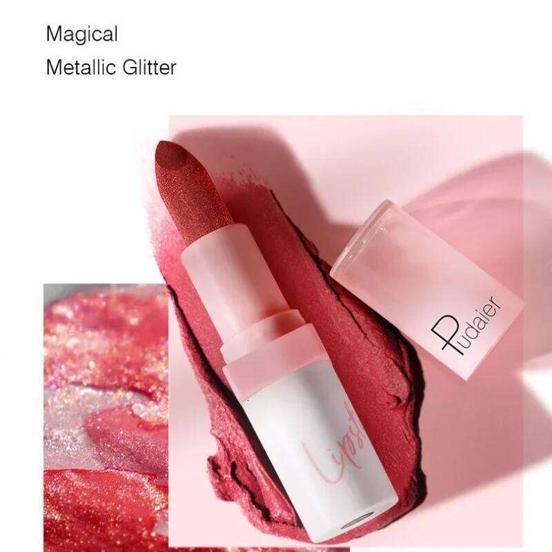 High Quality Perfect Girl Shiny Metallic Pearlized Lipstick Makeup Pigment Sexy Color Warm Change Lipsticks Cosmetic New Z260310