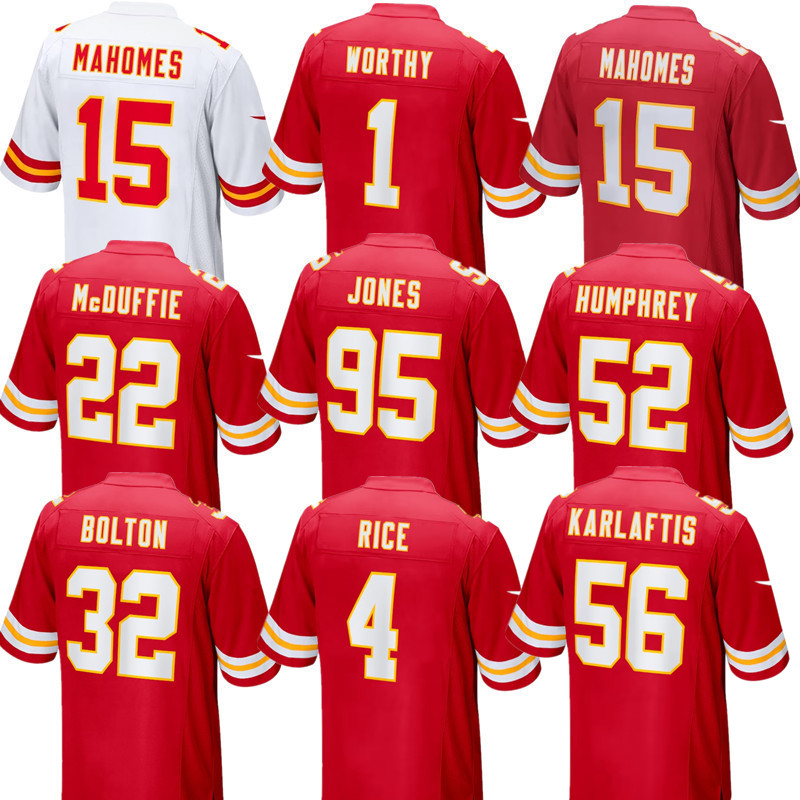 Kenneth Walker III Patrick Mahomes Isiah Pacheco Chris Jones George Karlaftis Harrison Butker Rashee Rice Xavier Worthy Travis Kelce Kareem Hunt Football Jersey