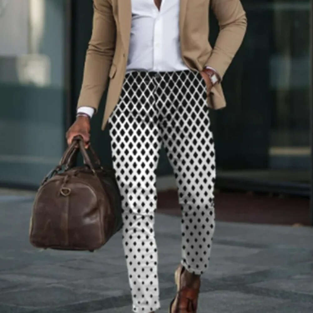 Men's Pants Fashion Summer Designer mens casual sportswear fitness party wedding Long pants Slim Business Groom Wedding Dress Pant Home Casual Me