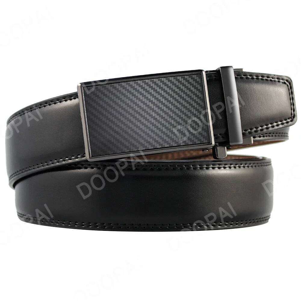 Metal Mens Automatic Leisure Ratchet Belts for Men Pants Fashion Genuine Leather Belt H260310