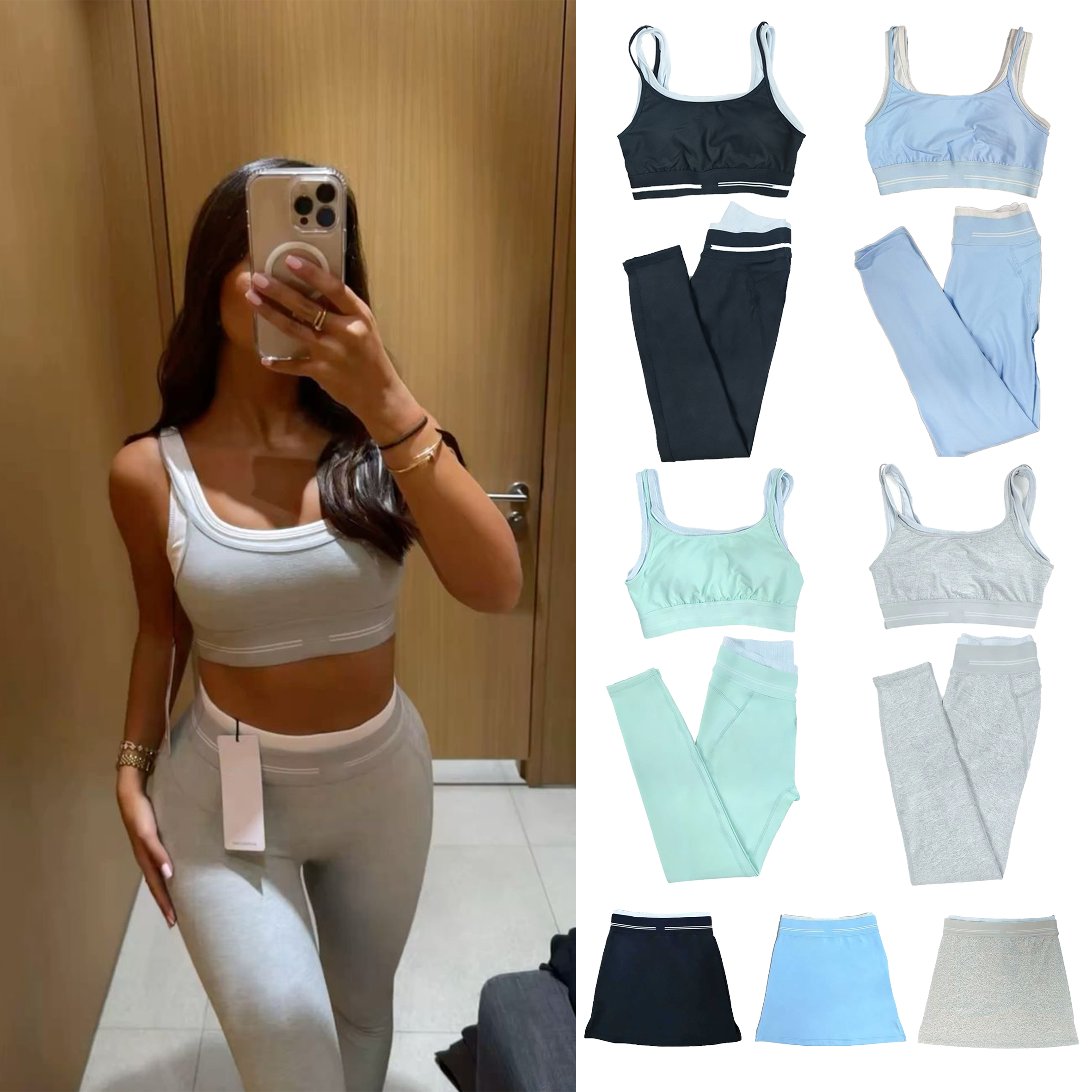 2026 NEW 10A Breathable Bra leggings Set Women Soft Elastic Pants Socks Outfits Sports Pants Fitness Wear Set aloismness Women clothes set Shorts Sports Bra
