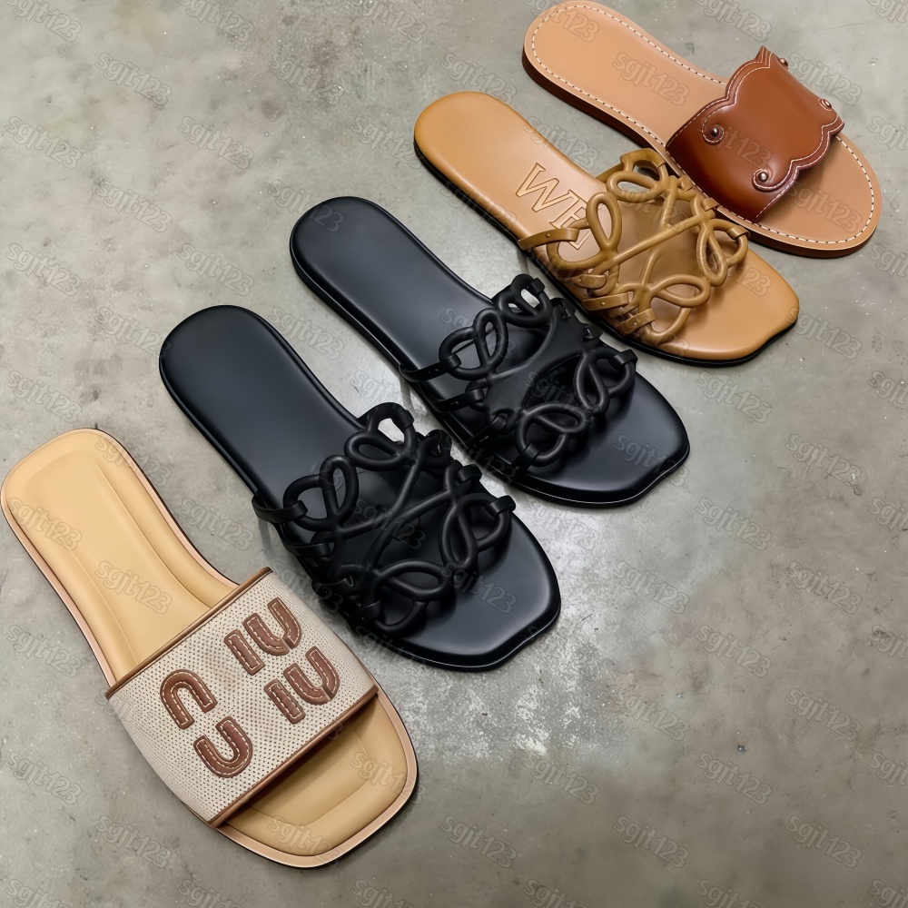 Slide Sandals Designer Women Luxury Casual Slippers Sliders Fashion Outdoor Beach Sandale Womens Flat Loafer Summer Mule Fashion Jelly Sandals 35-42