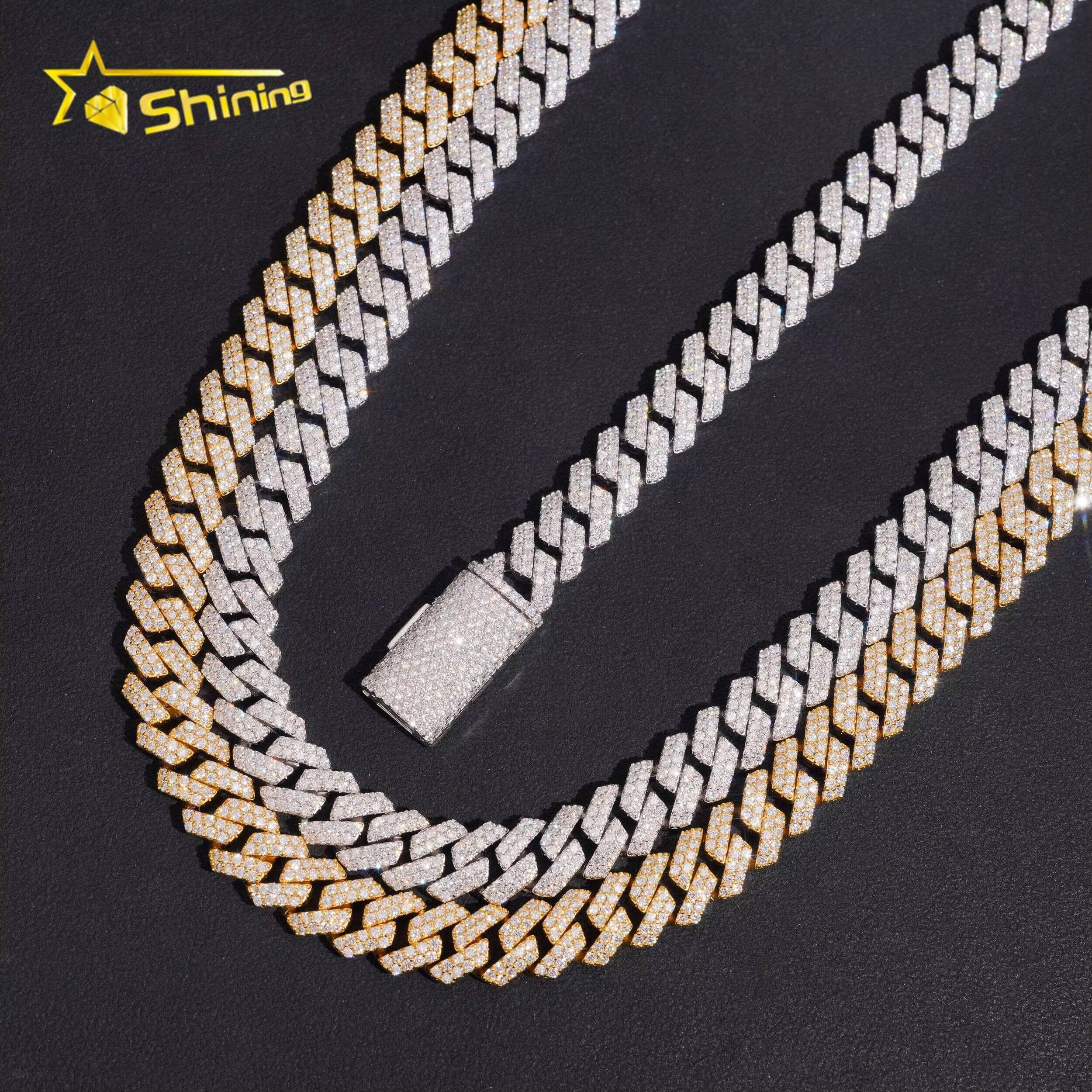 Wholesale Price Hip Hop Pass Diamond Tester Brass Iced Out Moissanite 10mm Cuban Link Chain