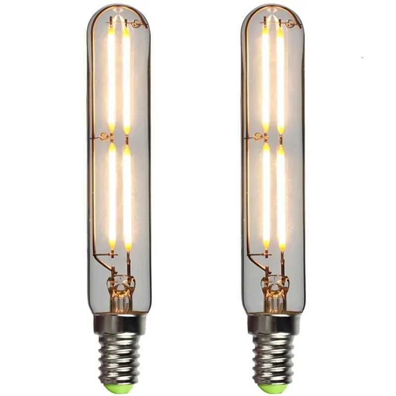 2PCS Tubular LED Bulbs T20 Vintage Long Filament Light Bulb E14 Dimmable Edison Retro Lamps For Chandelier Pendant Light H260310