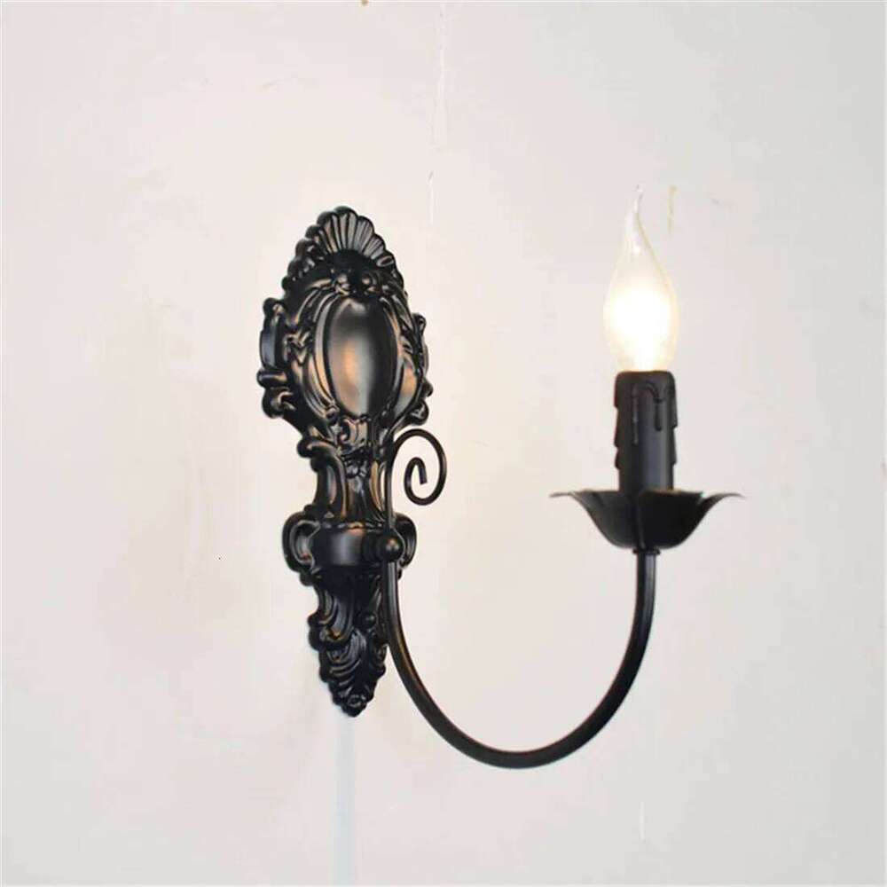Black Industrial Sconces,Retro Simple Wall Lamp Home Decor Candle Holder for Bedroom, Dining Room, Living Room H260310