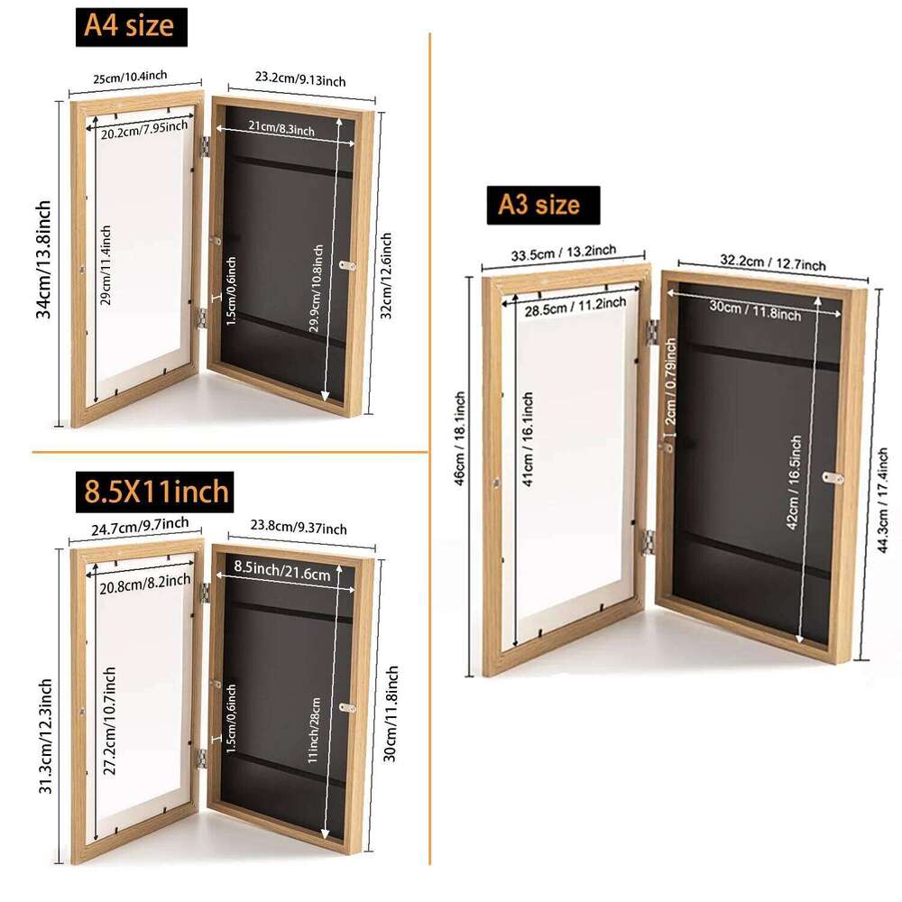 Children Art Frames Magnetic A3 A4 Changeable Kids Frametory for Drawing Paintings Pictures Display Storing Photo Frame H260310 - view 4