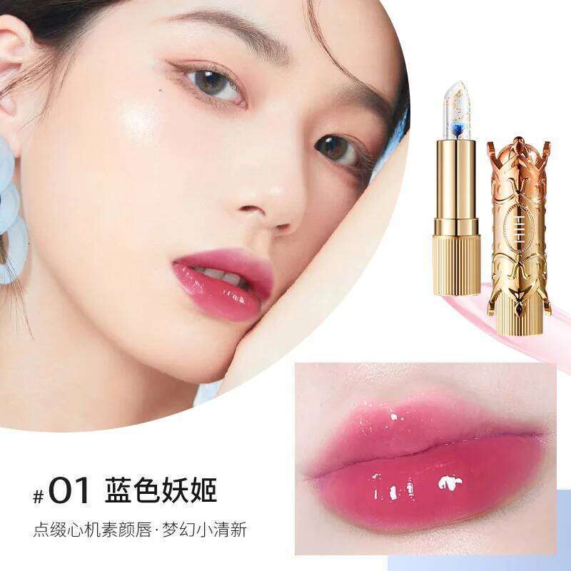 HIH Petals Temperature Color Changing Moisturizing Balm Female Makeup Sexy Lip Gloss Shiny Lipstick Z260310