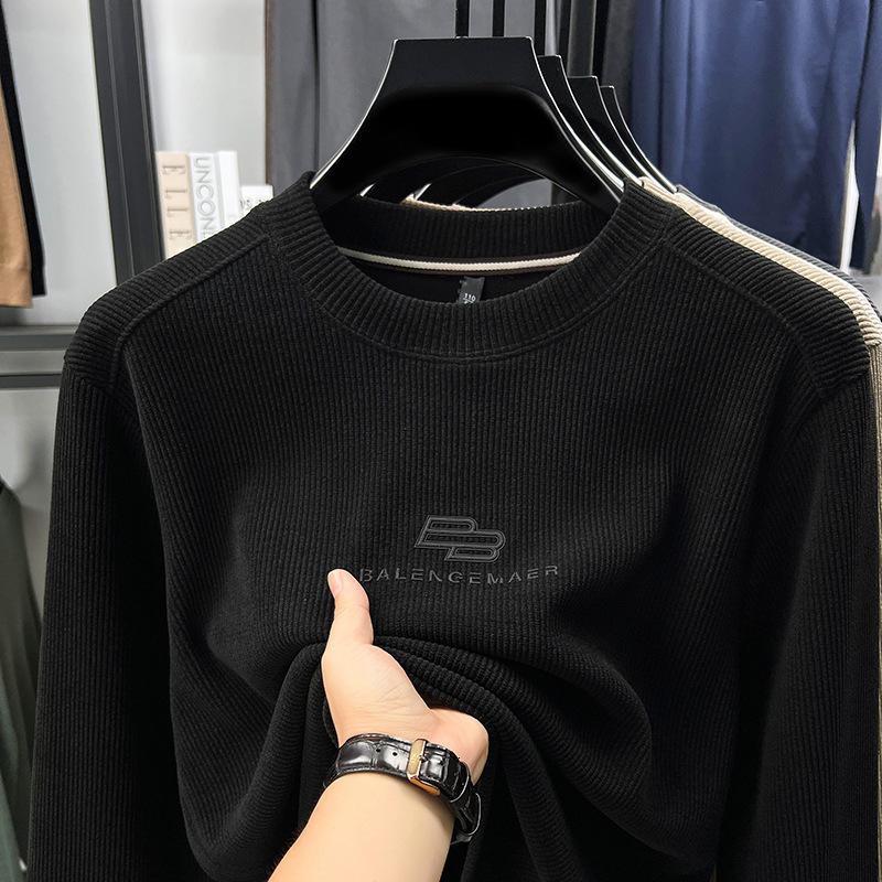 Luxury Brand Designer Clothes New Autumn Round Neck Casual Fashion Sweatshirt Men's Base Comfortable Top Heat Press Printed Letter Solid Color T-