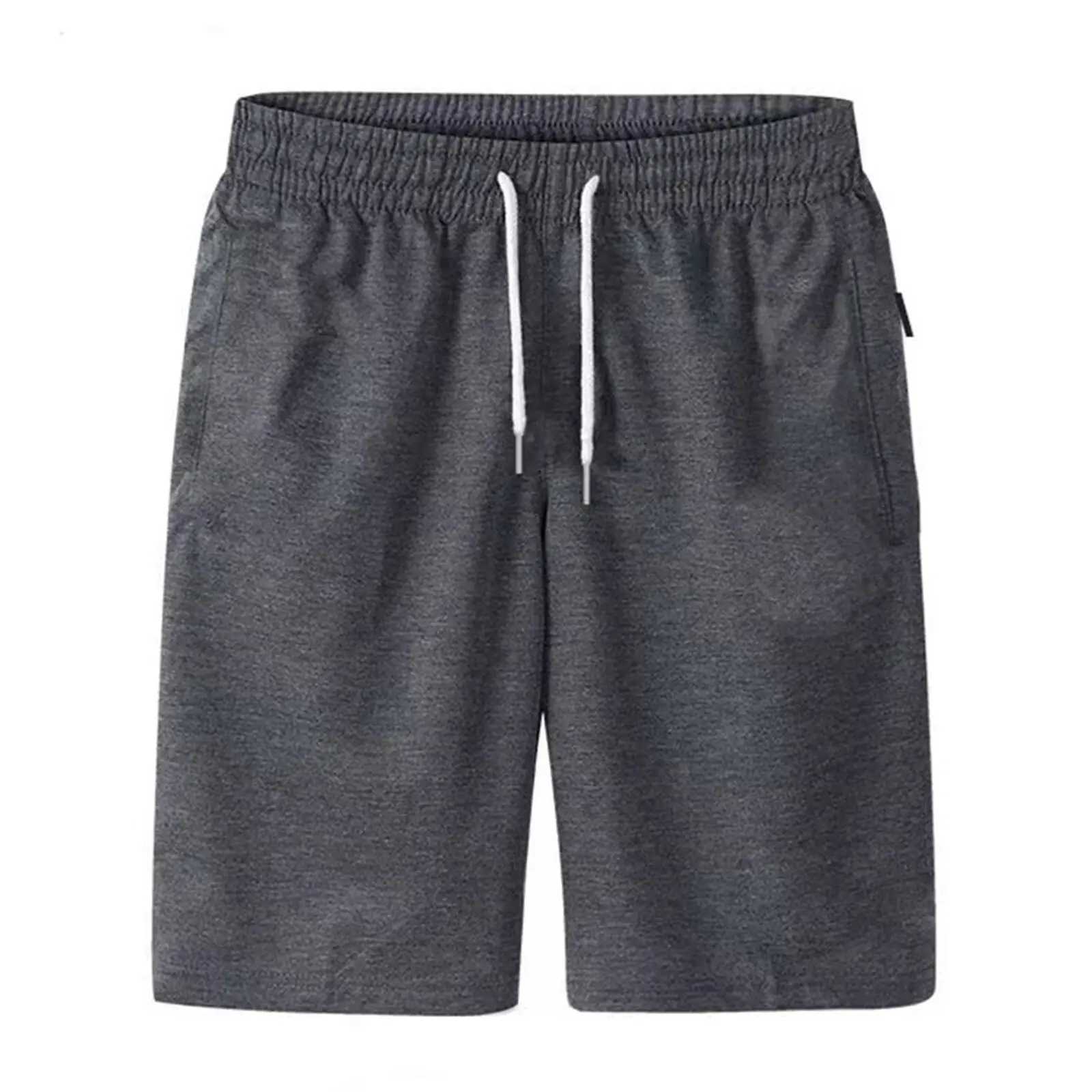 Mens Sports Pocket Solid Drawstring Board Trunk Beach Short Pants Shorts Summer Thin Trousers Zippered Pocket Loose Sweatpants N260310