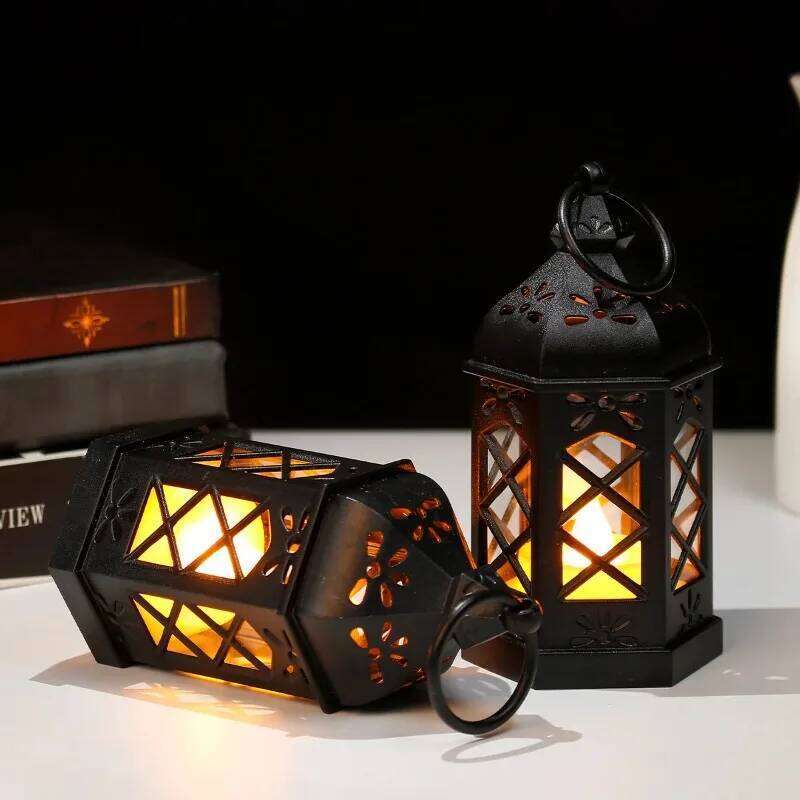 Retro Desktop Atmosphere Decoration Creative Gift Hexagonal Candle Led Wind Portable Small Horse Lamp H260310