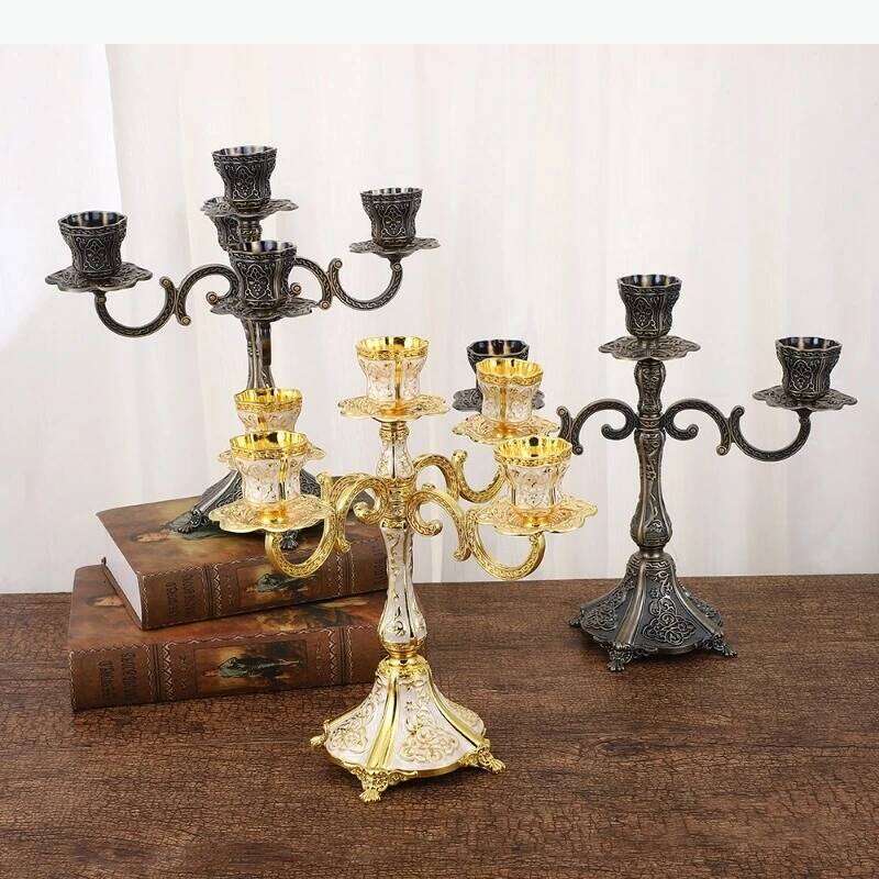 Retro Zinc Alloy Multi Candle Rack Wedding Decoration Candlestick Candlelight Dinner Candles Stand H260310