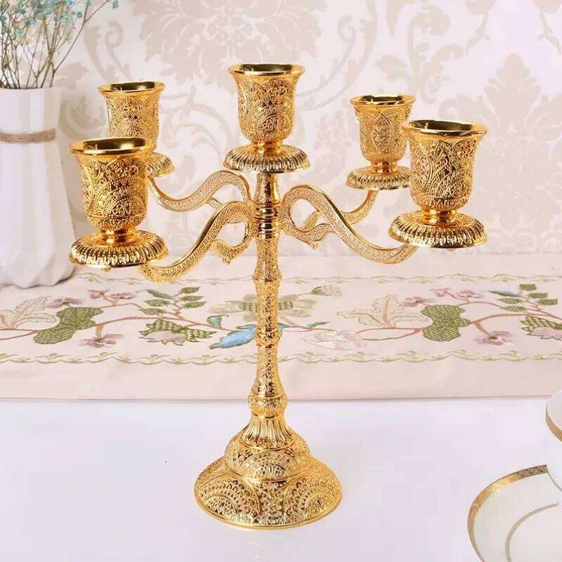 European Style Five-Head Three-Head Candlestick Wedding Table Decoration Candelabra For Dinner Hotel Home Lighting Decor Pieces H260310