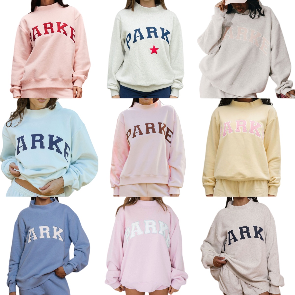 Parke Mockneck Sweatshirts Women Designer Terry Cotton Pullover Jumpers PARKE Fashion Loose Hoodies Comfy Sweaters