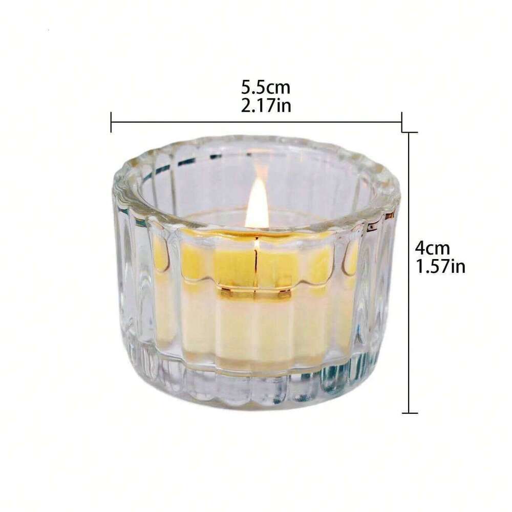 2Pcs Glass Tealight Candle Holder Small Clear Mini Candlestick Table Centerpiece Home Decorations For Wedding Festival Birthday H260310