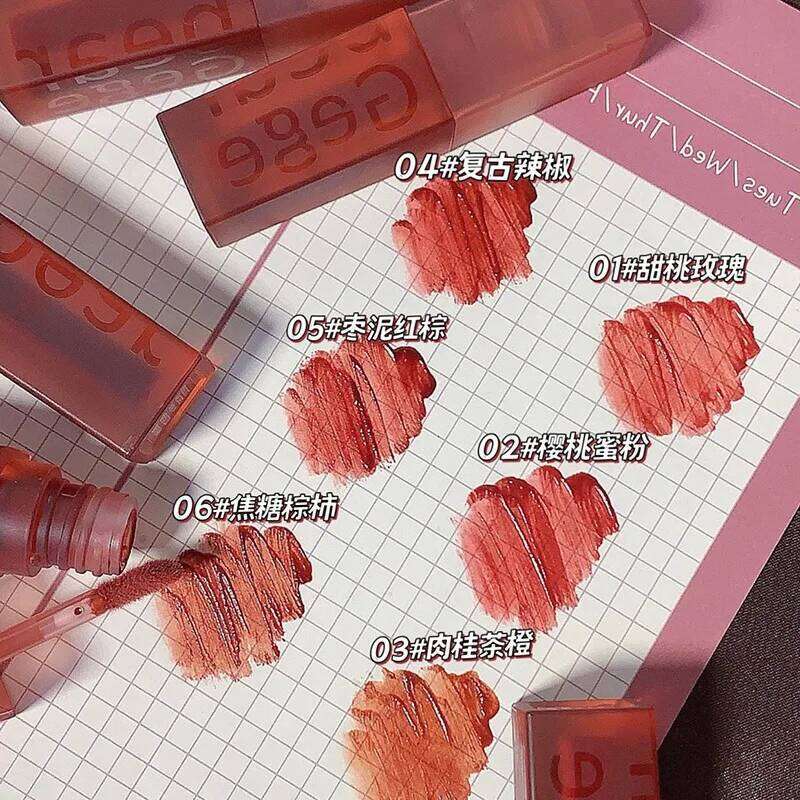 Gege Bear Velvet Lip Glaze Soft Mist Matte Long-Lasting Non-Fading Lipstick for Autumn And Winter Z260310