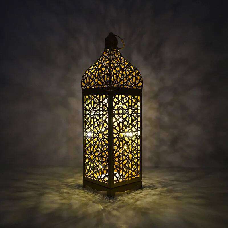 Metal Retro Moroccan Lantern Candelabra, Iron Candle Holder, Hurricane Lamp Candelabra Home Decor Accessories No Battery H260310