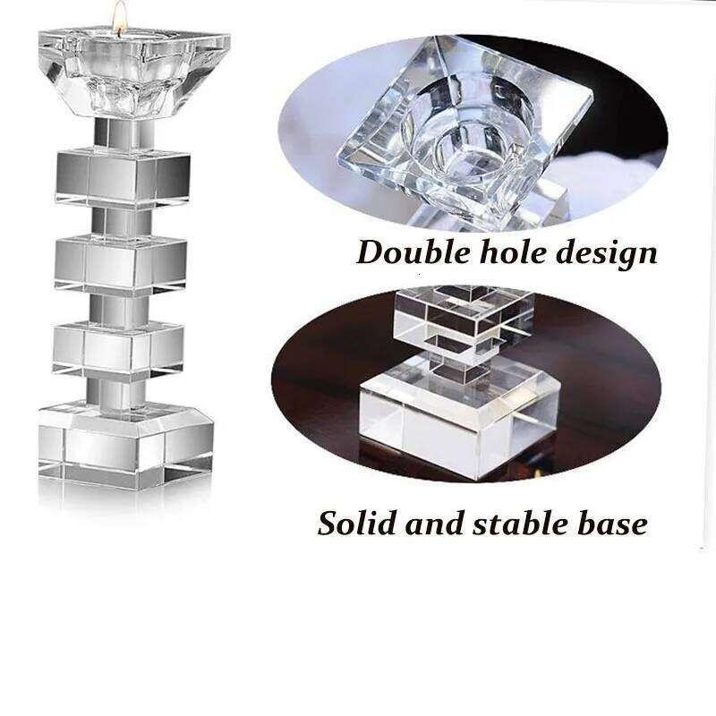 Luxury Crystal Candle Holder Decoration Acrylic Candlestick Birthday Wedding Dinner Party Ornament H260310