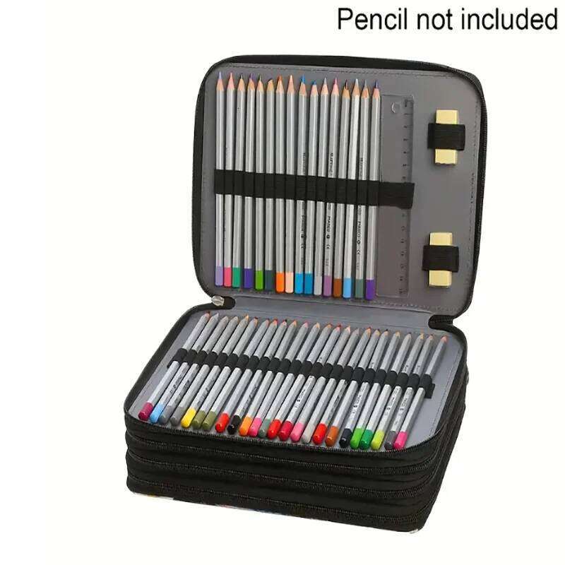 Vibrant Floral Case 200/250/300 Hole Design, Durable Fabric Storage Bag, Suitable for Pencils, Markers, Scissors - Office Dragonfly 26Y0310