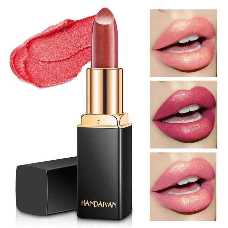9 Colors Glitter Nude Lipstick Waterproof Long Lasting Non-stick Cup Mermaid Sexy Velve Lip Stick Lips Shimmer Makeup Cosmetics Z260310