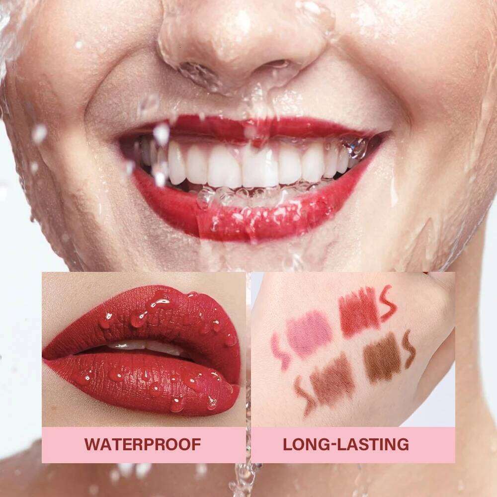 Lakerain Easy To Wear Non-stick Cup Contouring Lip gloss lipstick Pen 4 Colors Lipliner Pencil Waterproof Matte Cosmetics Z260310