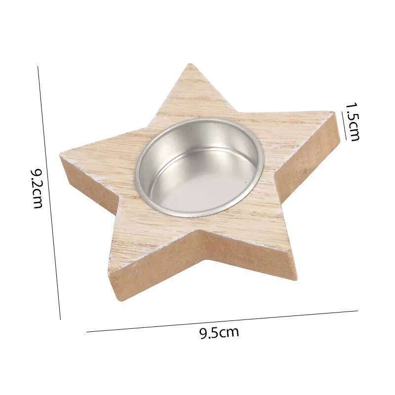 Wooden Xmas Snowflake Candlestick Christmas Tree Shape Candle Holder for Home Decoration 2026 Navidad Kerst Noel New Year Decor H260310