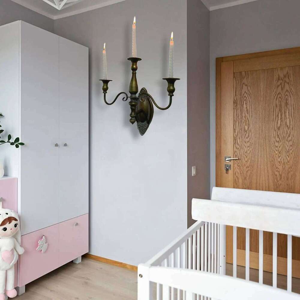 Wall Sconce Candelabra Vintage Retro Candle Holder Ornament for Living Room Patio Farmhouse Fireplace Home Decor H260310