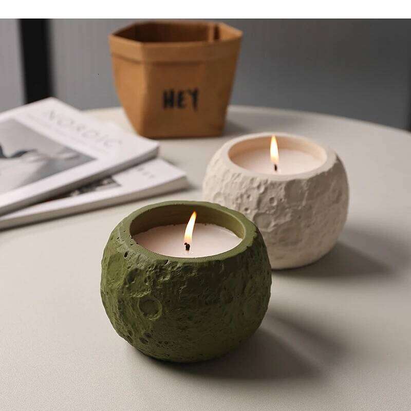 Cement Candle Holder Desktop Irregular Solid Color Aromatherapy Cup Living Room Household Container H260310