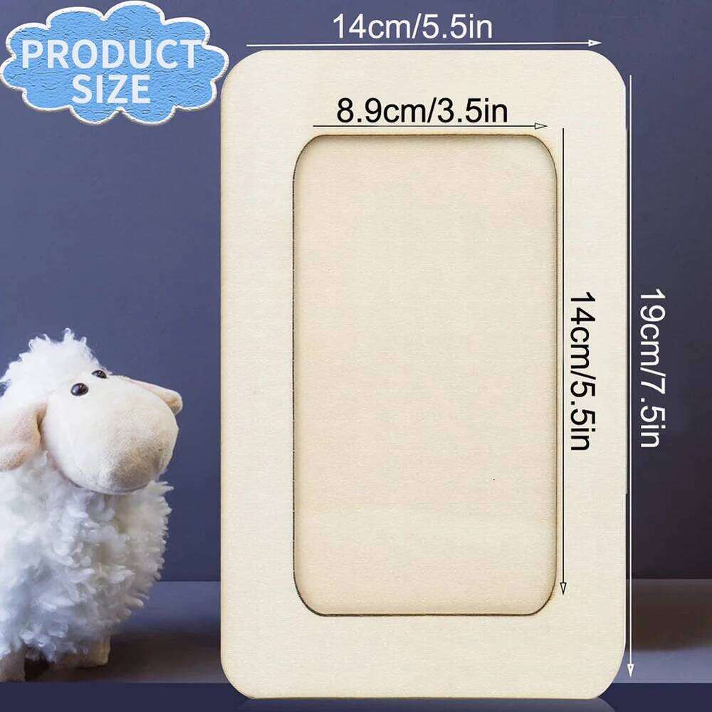 12 DIY Unfinished Wooden Picture Frames For Custom Crafts & Displays Home Desktop Photo Frame Decoration H260310 - view 7