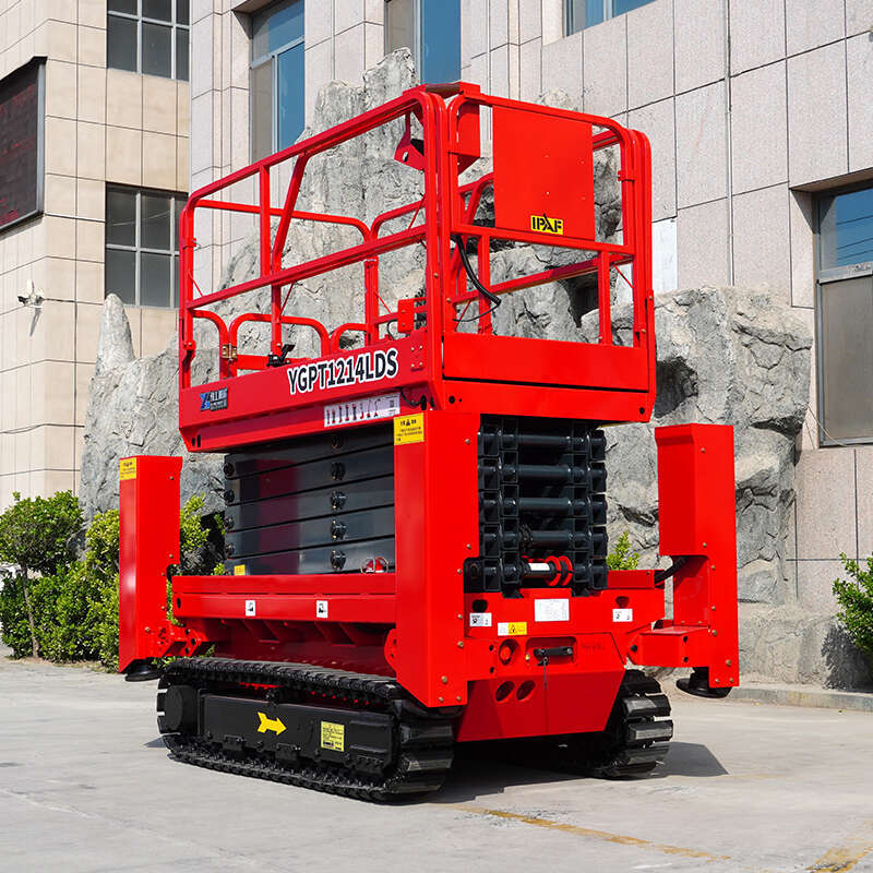 Tracked Scissor Lift 4m To 14m Full Electric Aerial Platform 500kg Capacity For Rough Terrain Construction Site Stable Lifting Equipment