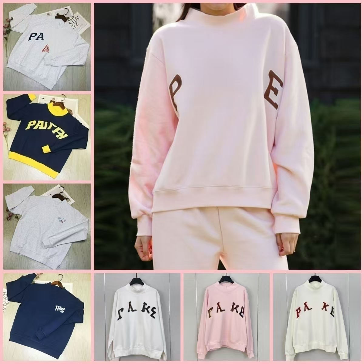 Parke Designer Sweatshirt Women Mock Neck Hoodie Sweatshirts Loose Fit Pullover Luxury Spring Autumn Outwear Fashion Casual Breathable Sporty Tops 123