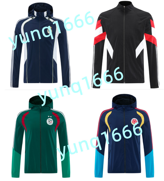 2026 football Club Mens jacket Soccer Windbreaker Jerseys 26 27 Madrids BELLINGHAM RODRYGO HAALAND full zipper Hooded Windbreakers