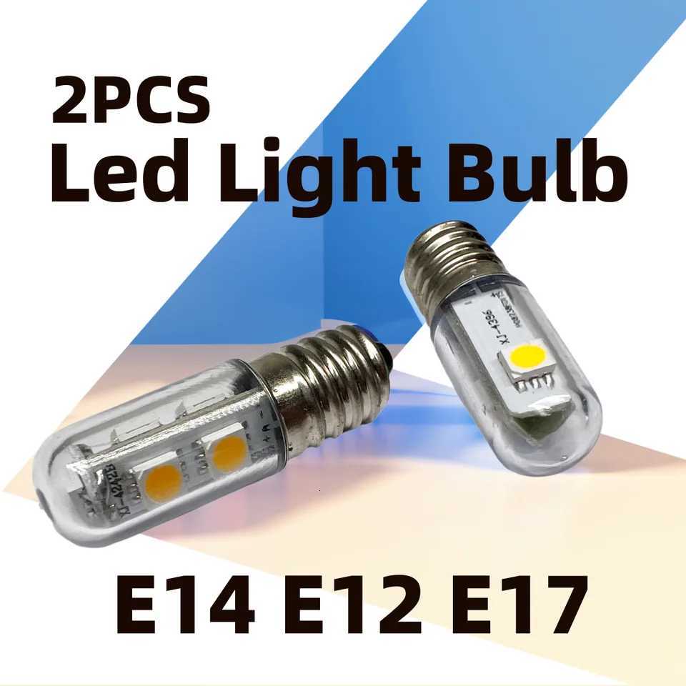 2PCS E14 E12 E17 Led Light Bulb 1w Kitchen Hood For Freezer Fridge White Lights Refrigerator 220v 5050smd 360 Lighting For Home H260310