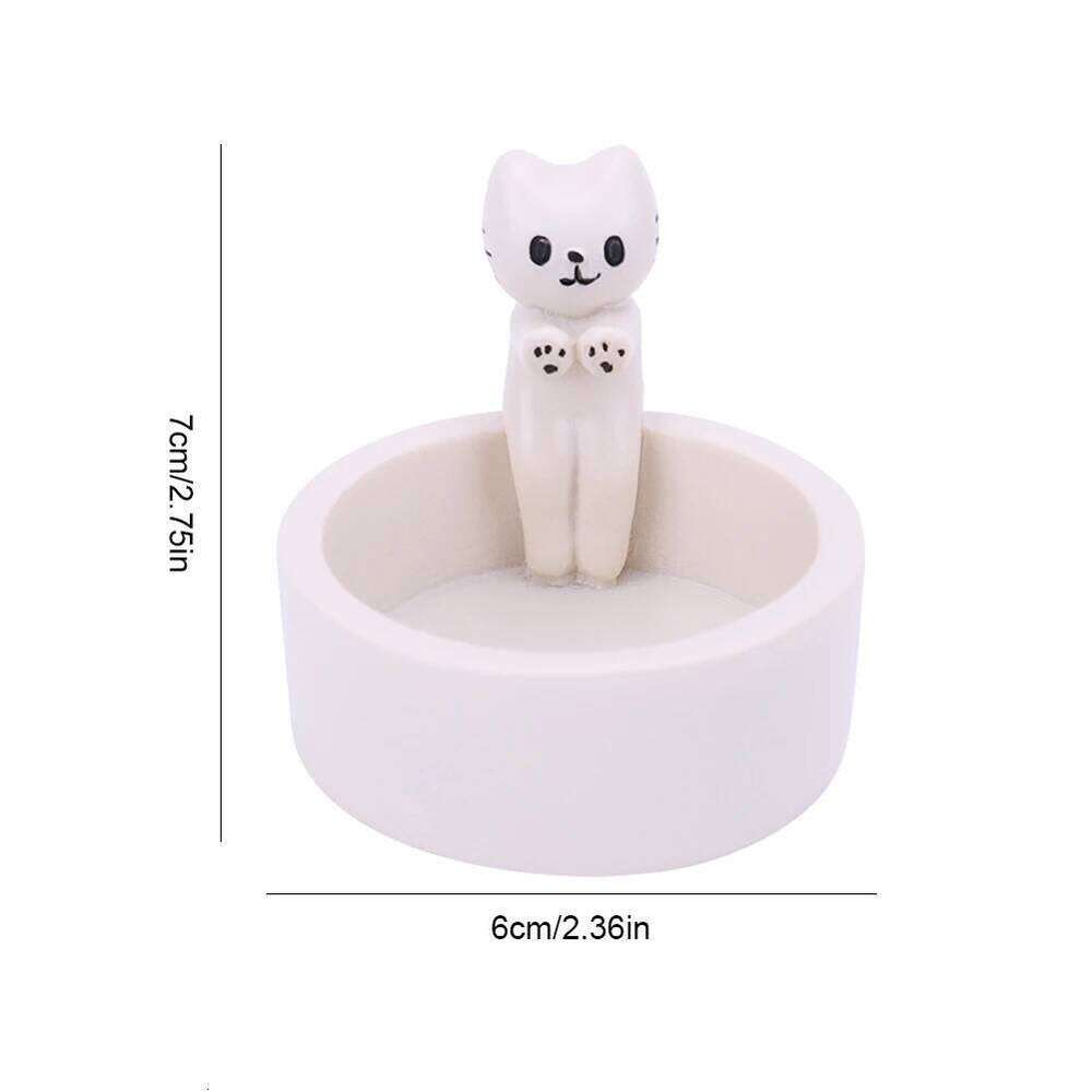 1-2PCS Cute Kitten Resin Cat Creative Aromatherapy Candle Holder Cartoon Candlestick Decoration H260310