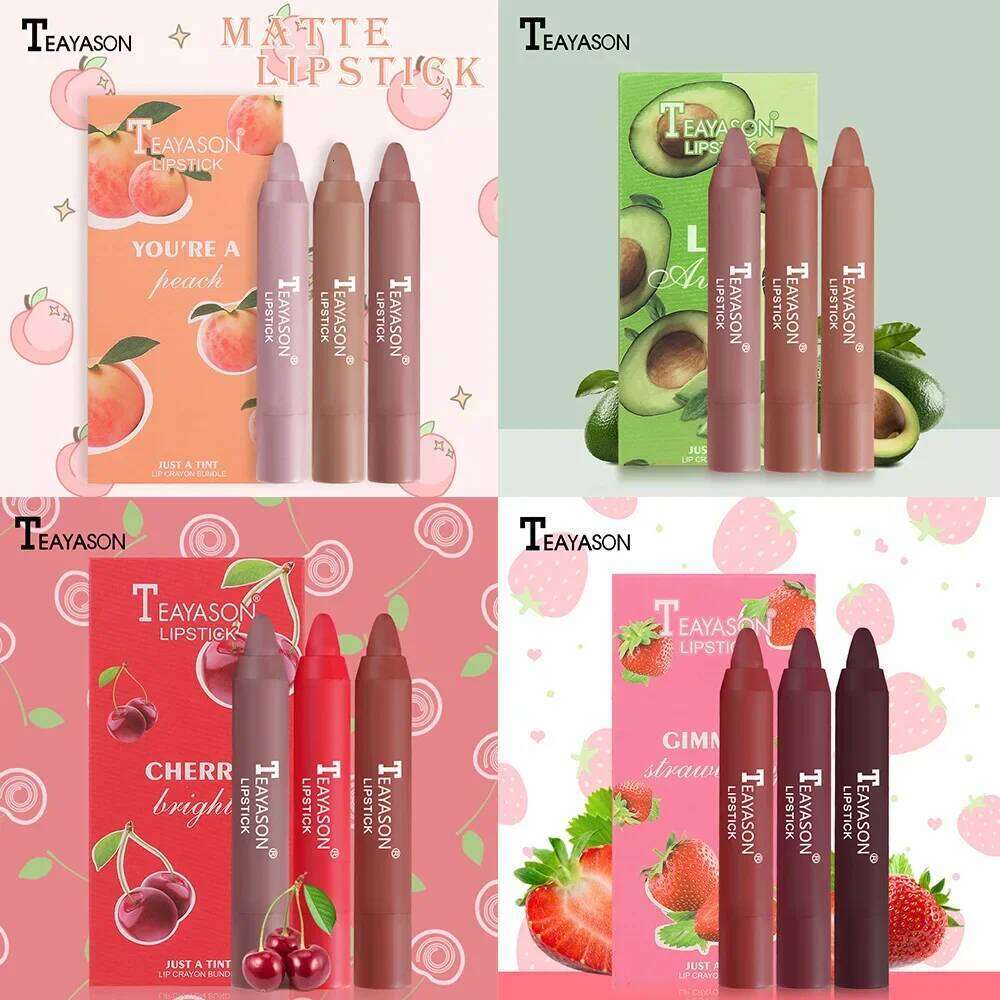 3PCS/SET Moisturizer Lipstick Pencil Pigments Waterproof Long Lasting Velvet Matte Cosmetic Makeup Lip stick Pen Z260310